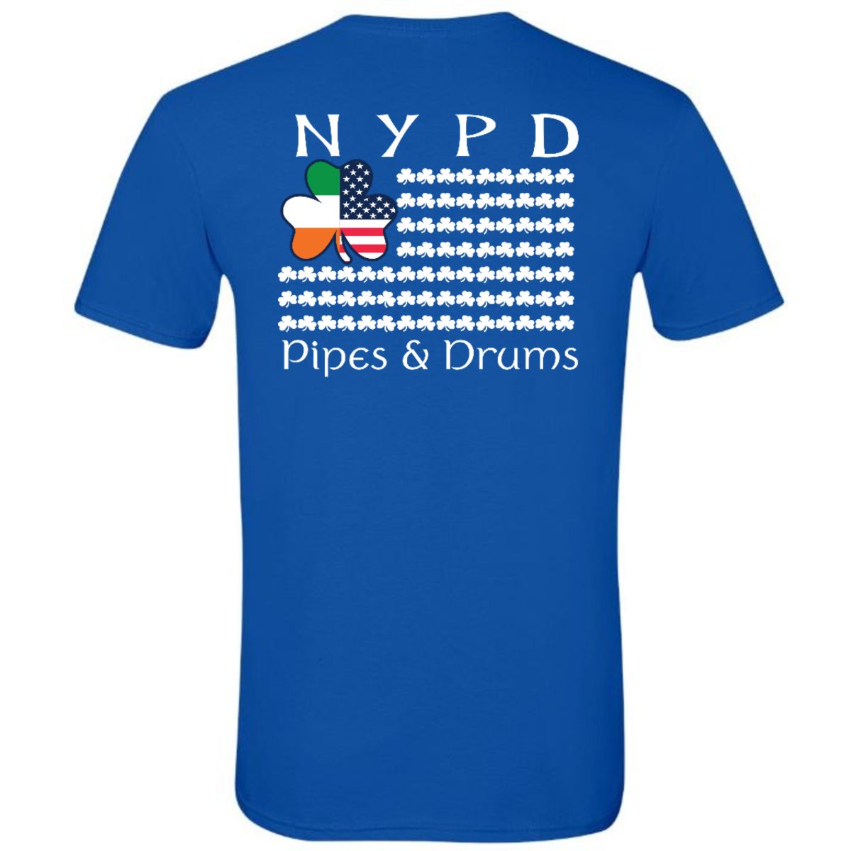 NYPD PIPES AND DRUMS Flag Short Sleeve Tshirt