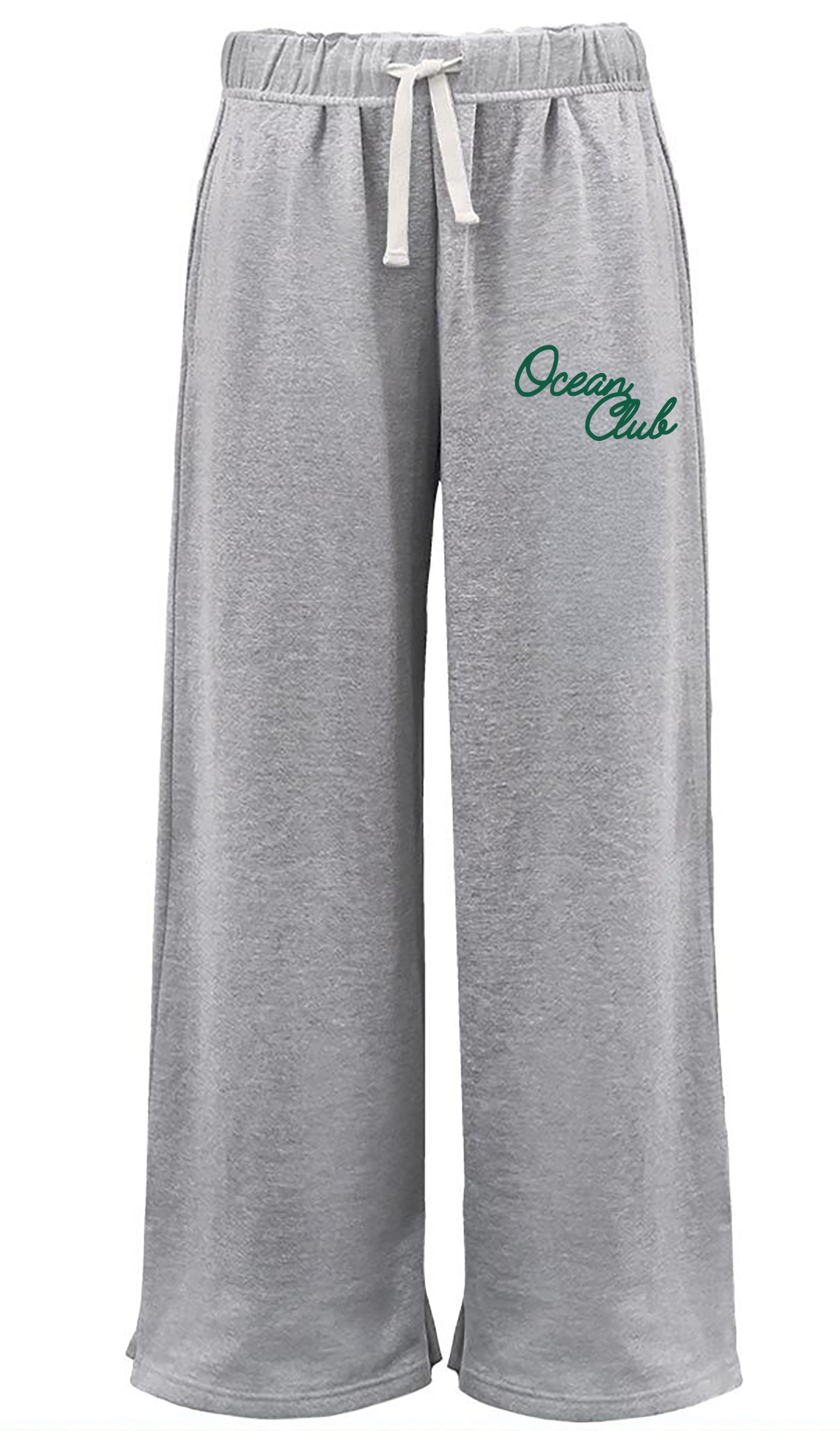 The Ocean Club Script Embroidered Wide Leg Sweatpants (runs big)