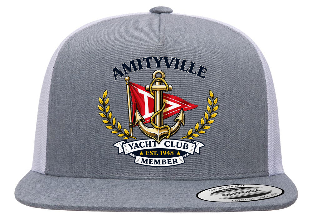 Amityville Yacht Club Printed Trucker Cap