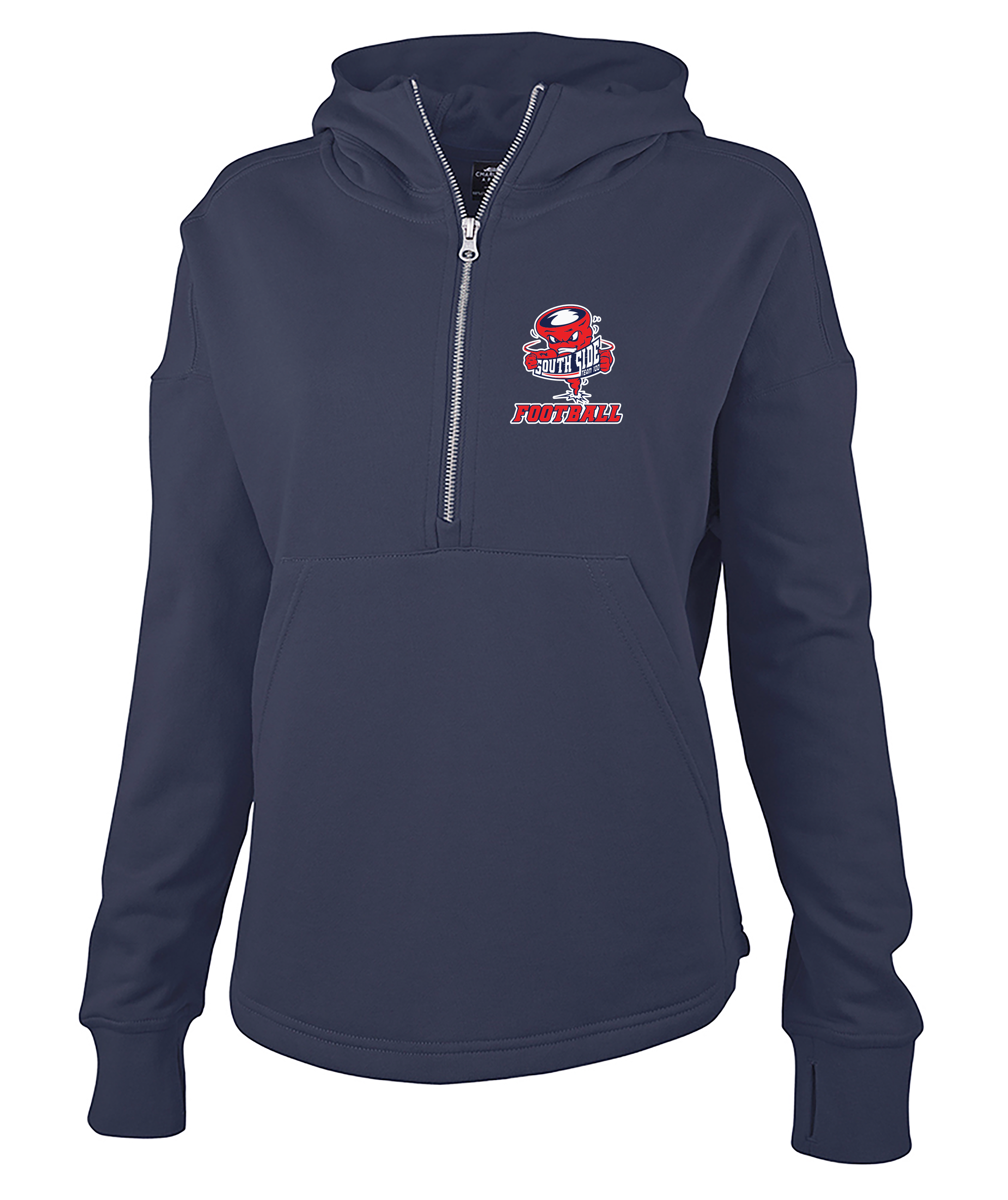 South Side High School Football Team 100 Printed Womens Willow Scallop Hem Hoodie