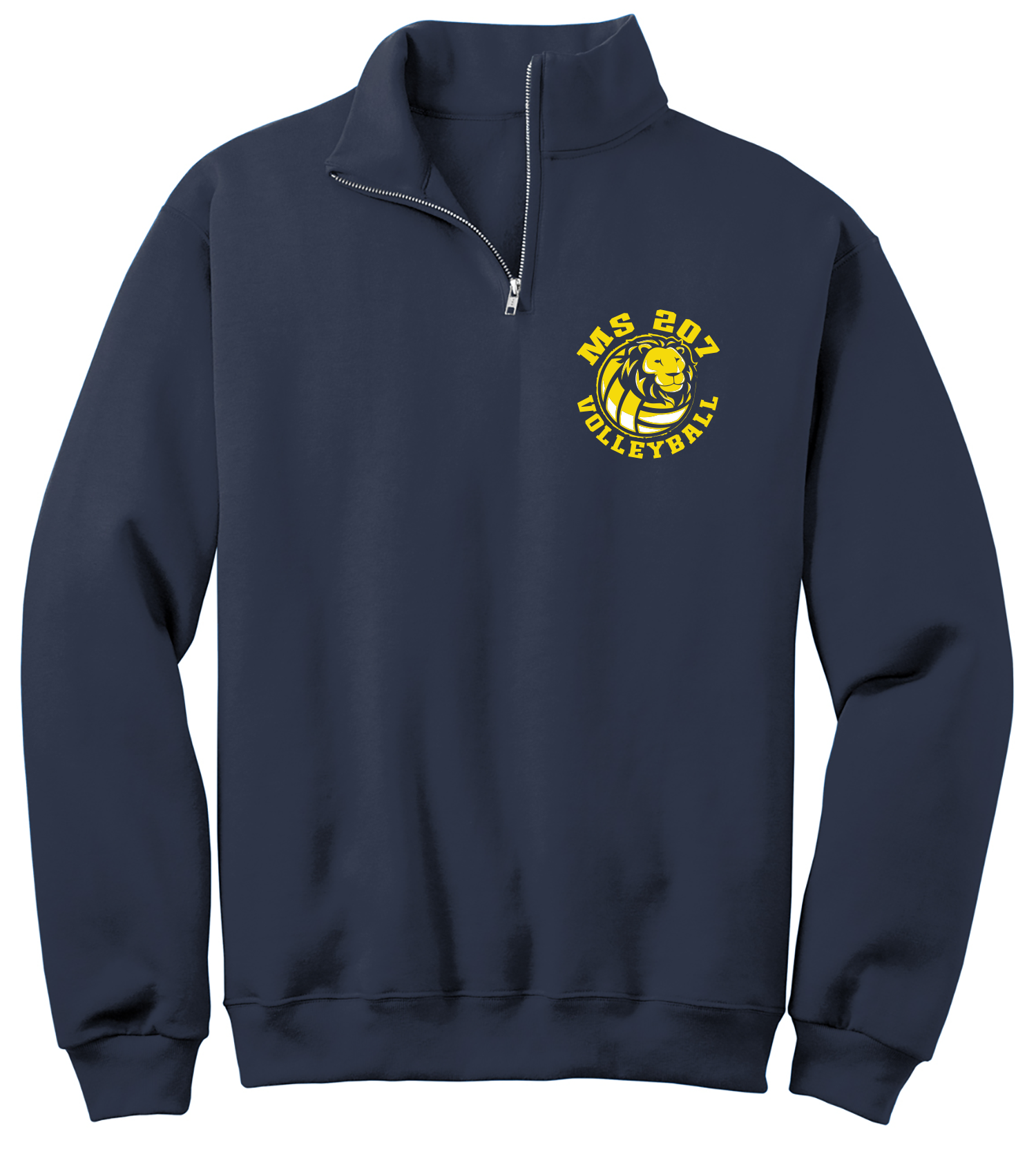 MS 207 Volleyball PRINTED 1/4 zip Sweatshirt