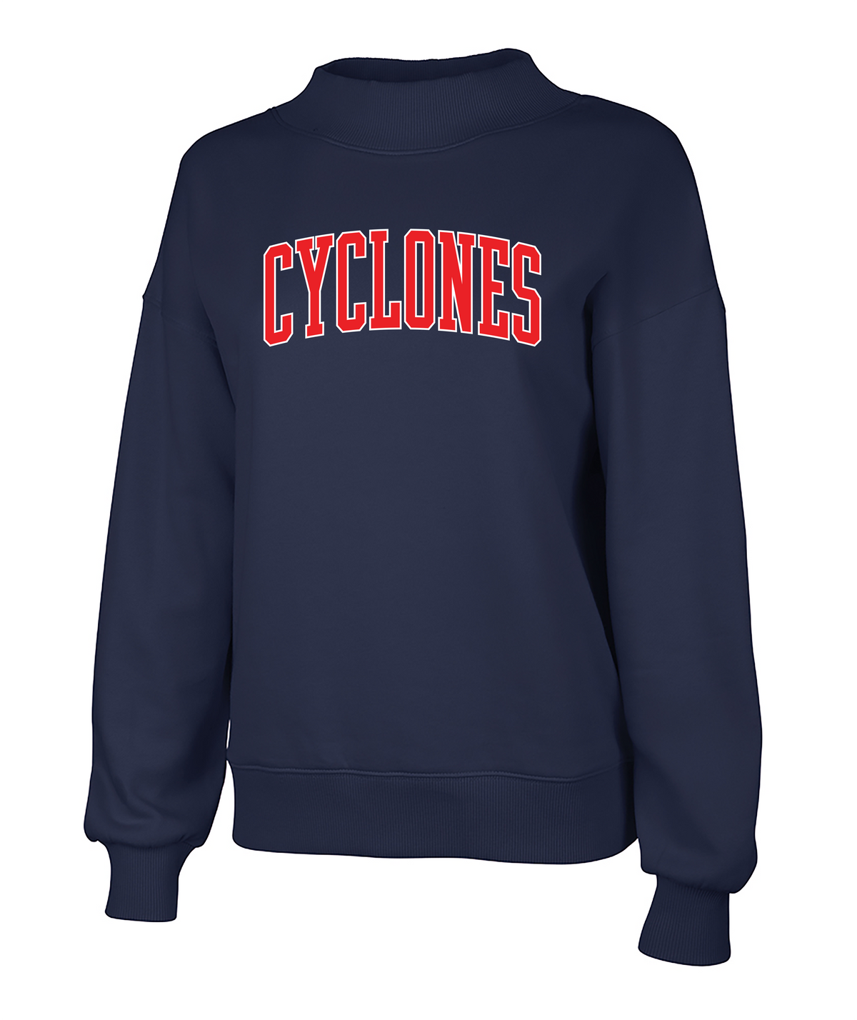 South Side High School Football Team 100 CYCLONES Printed Mock Neck Sweatshirt