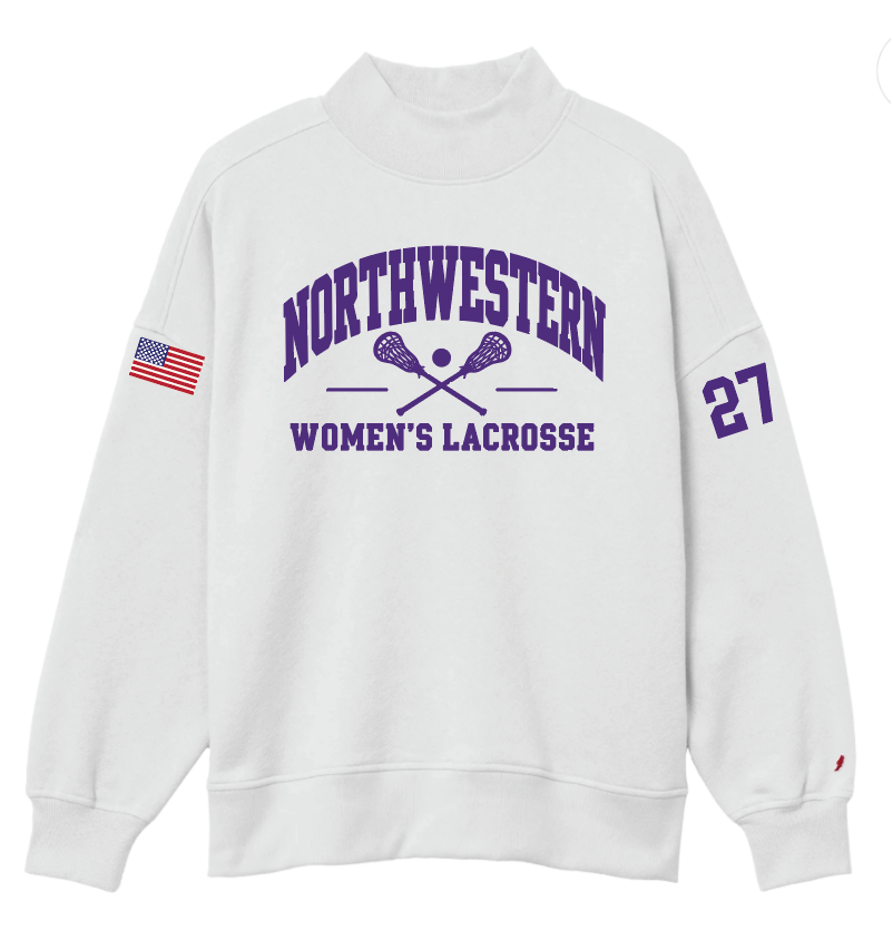 NORTHWESTERN WOMEN'S LACROSSE BUOY4 MOCK NECK