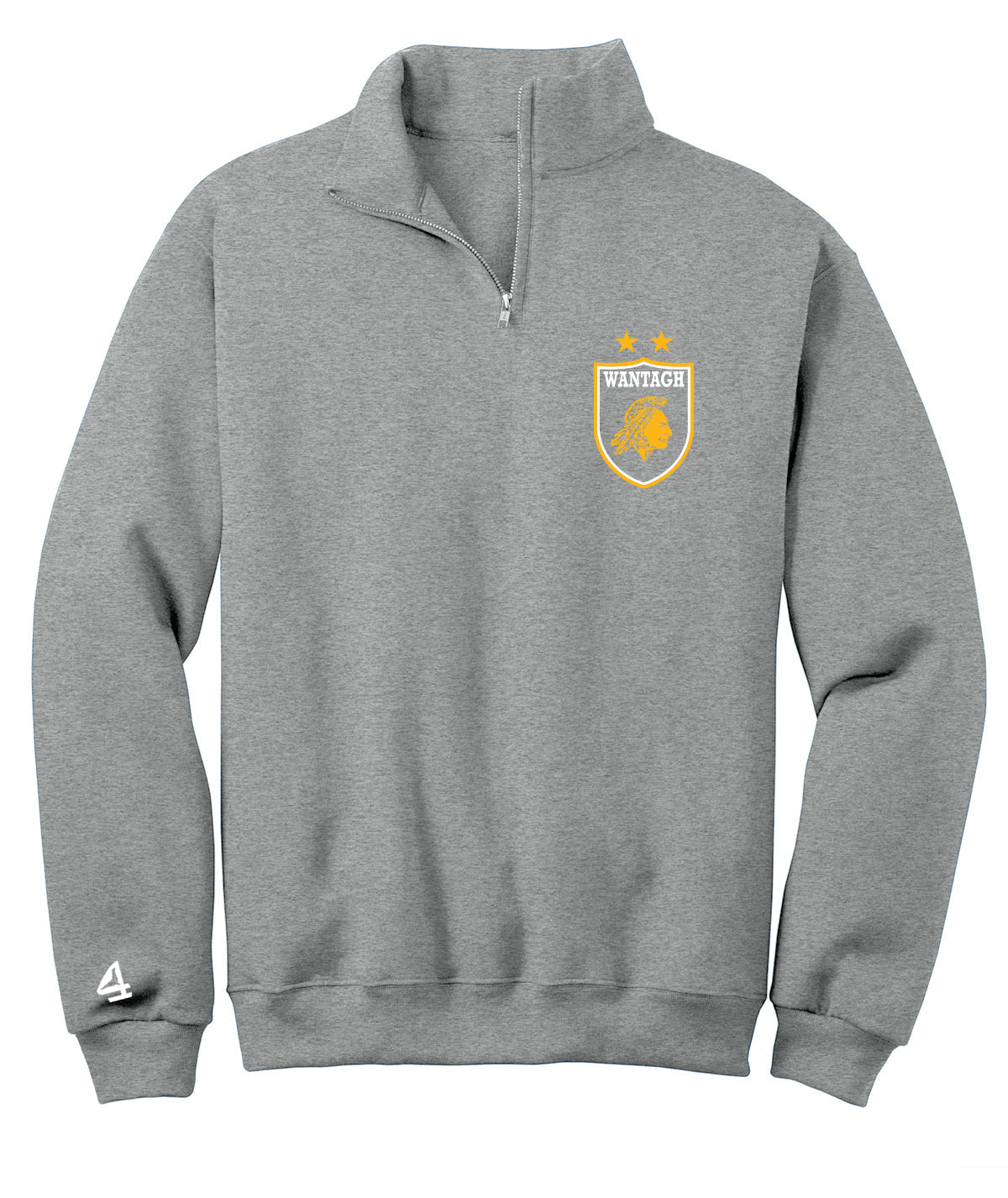 Wantagh Varsity Football Embroidered 1/4 Zip Collar Sweatshirt