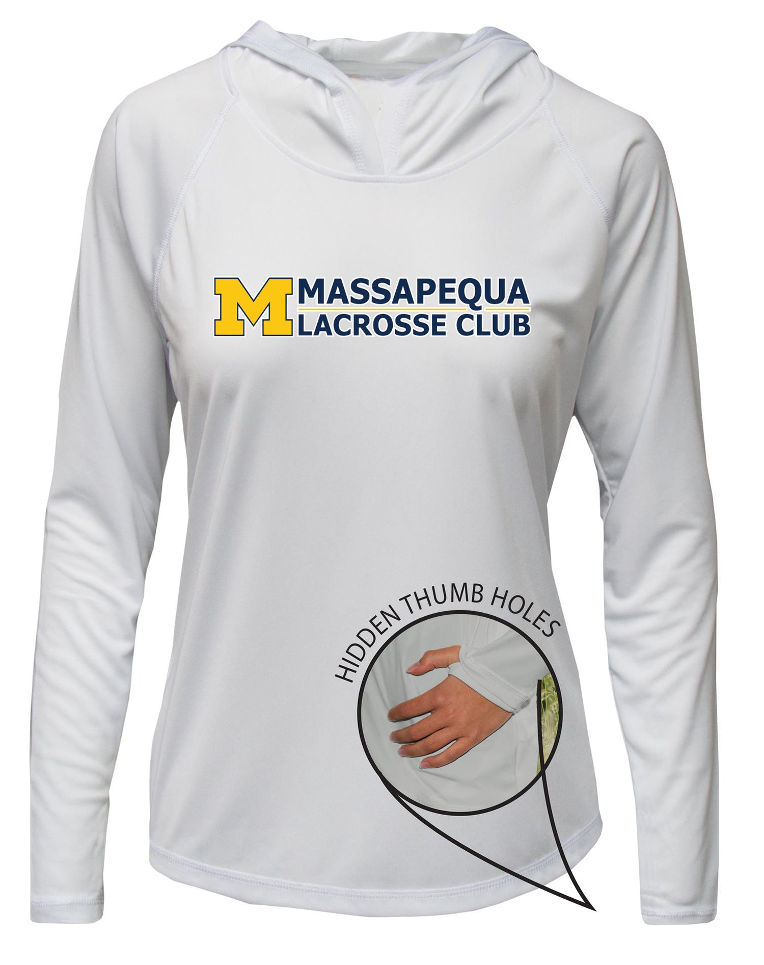 Massapequa Lacrosse Club UPF 15+ WOMEN'S SOLAR HOODIE WITH THUMBHOLES