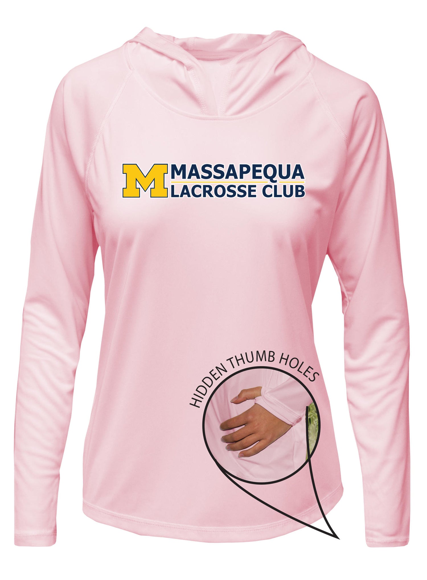 Massapequa Lacrosse Club UPF 15+ WOMEN'S SOLAR HOODIE WITH THUMBHOLES