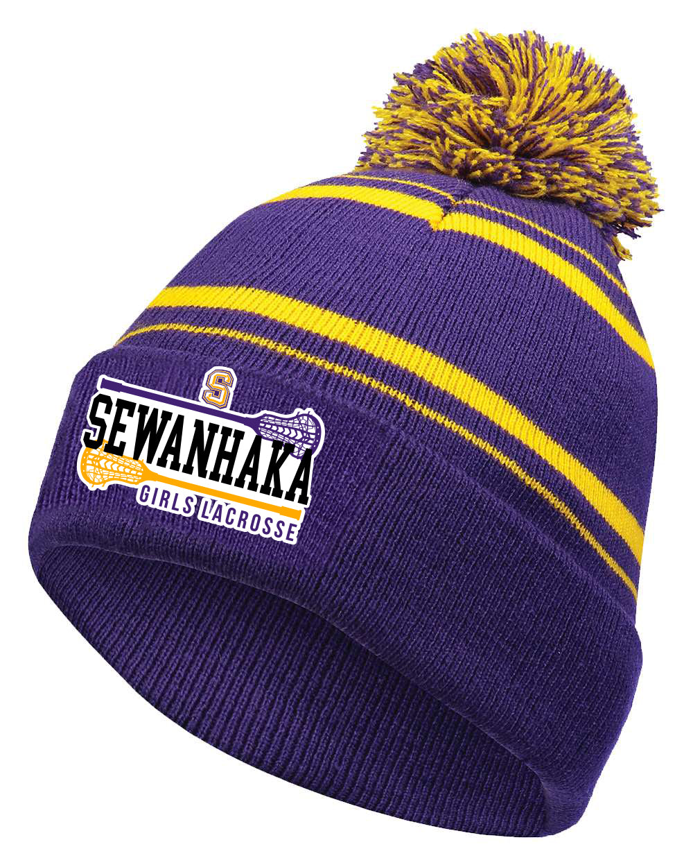 SEWANHAKA GIRLS LACROSSE Embroidered pom pom Beanie