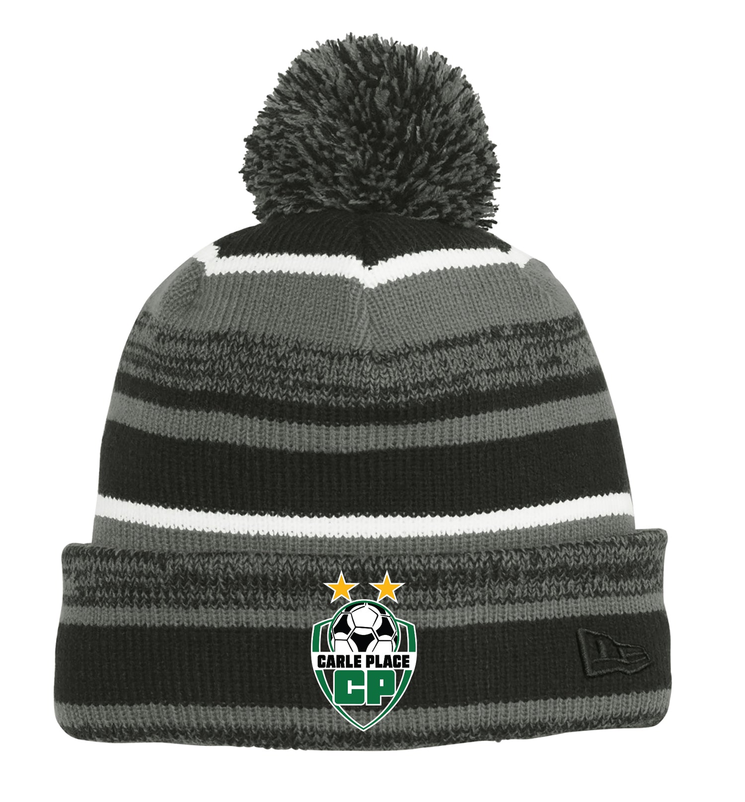 Carle Place Soccer Embroidered PomPom New Era Beanie