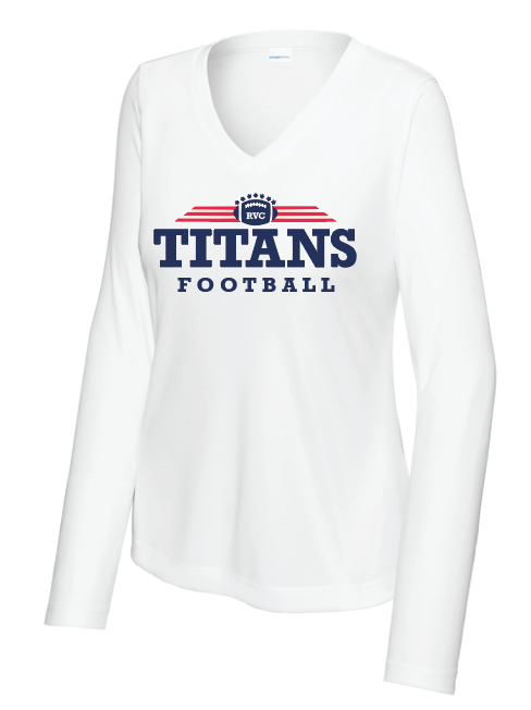 Titans Football Womens V-neck Long Sleeve shirt