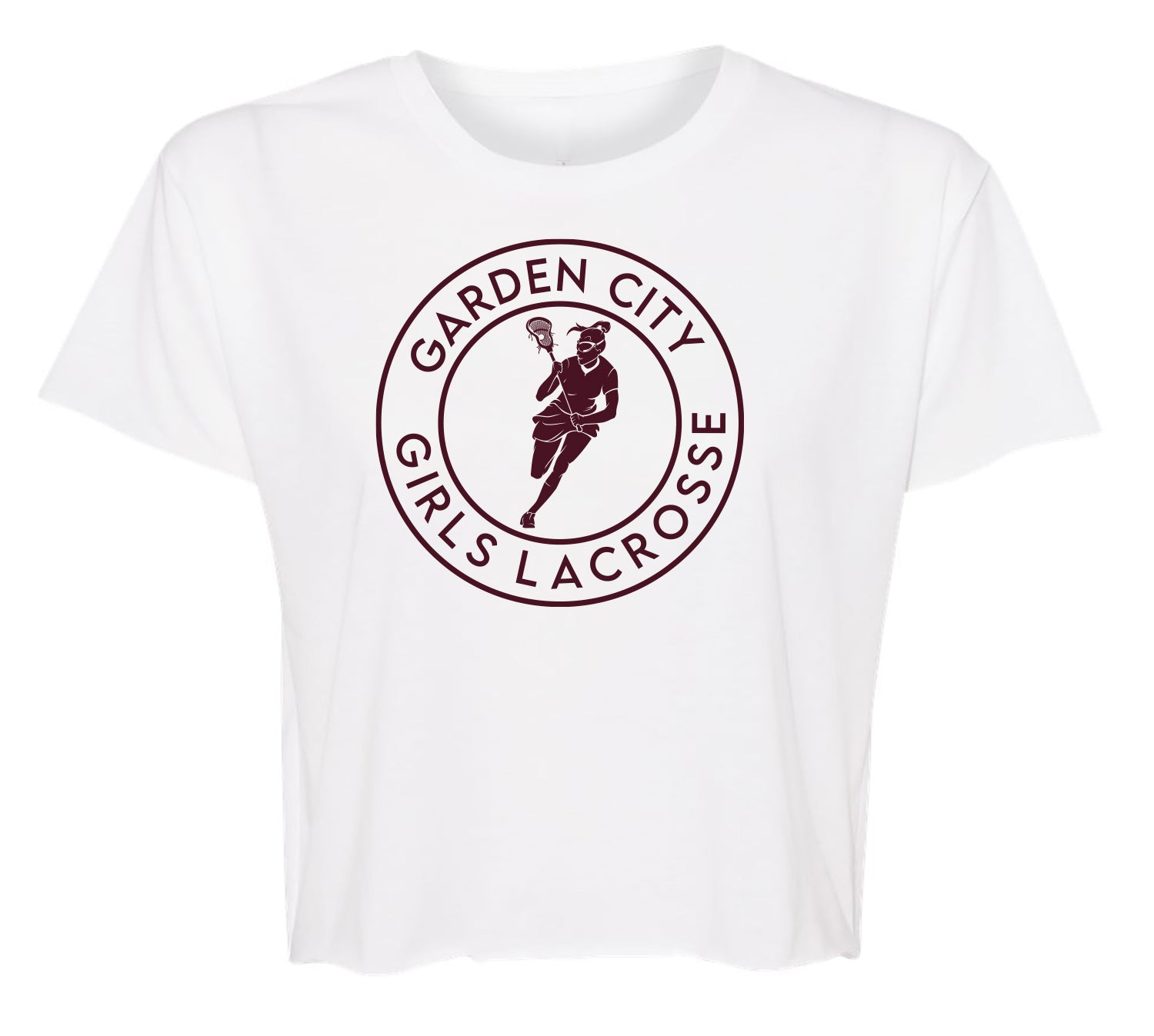 GARDEN CITY GIRLS LACROSSE Womens Cropped Tshirt