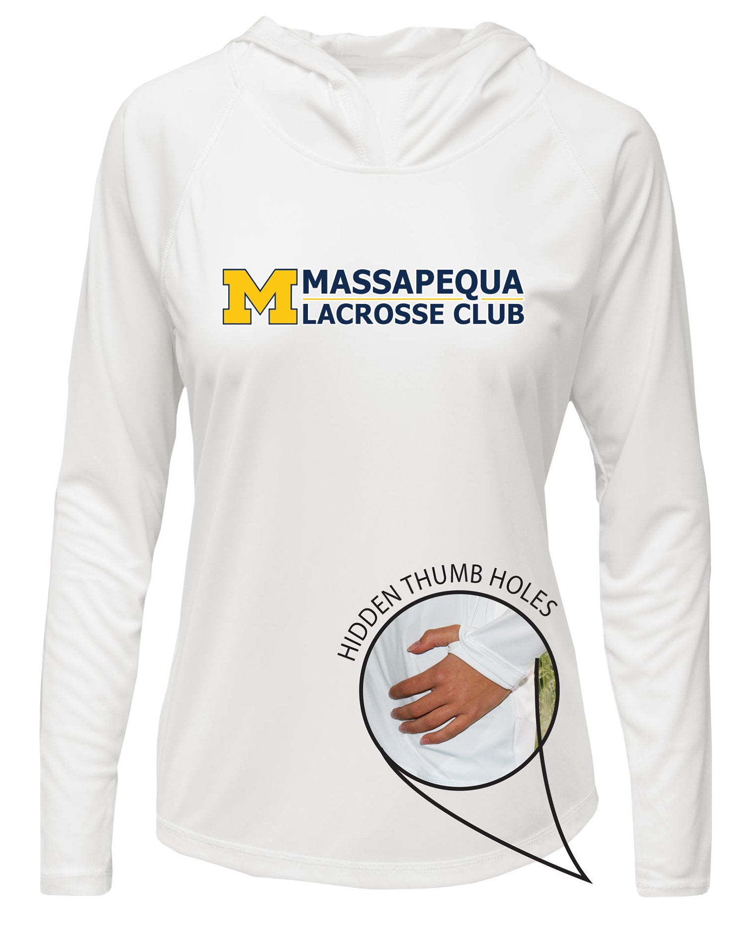 Massapequa Lacrosse Club UPF 15+ WOMEN'S SOLAR HOODIE WITH THUMBHOLES
