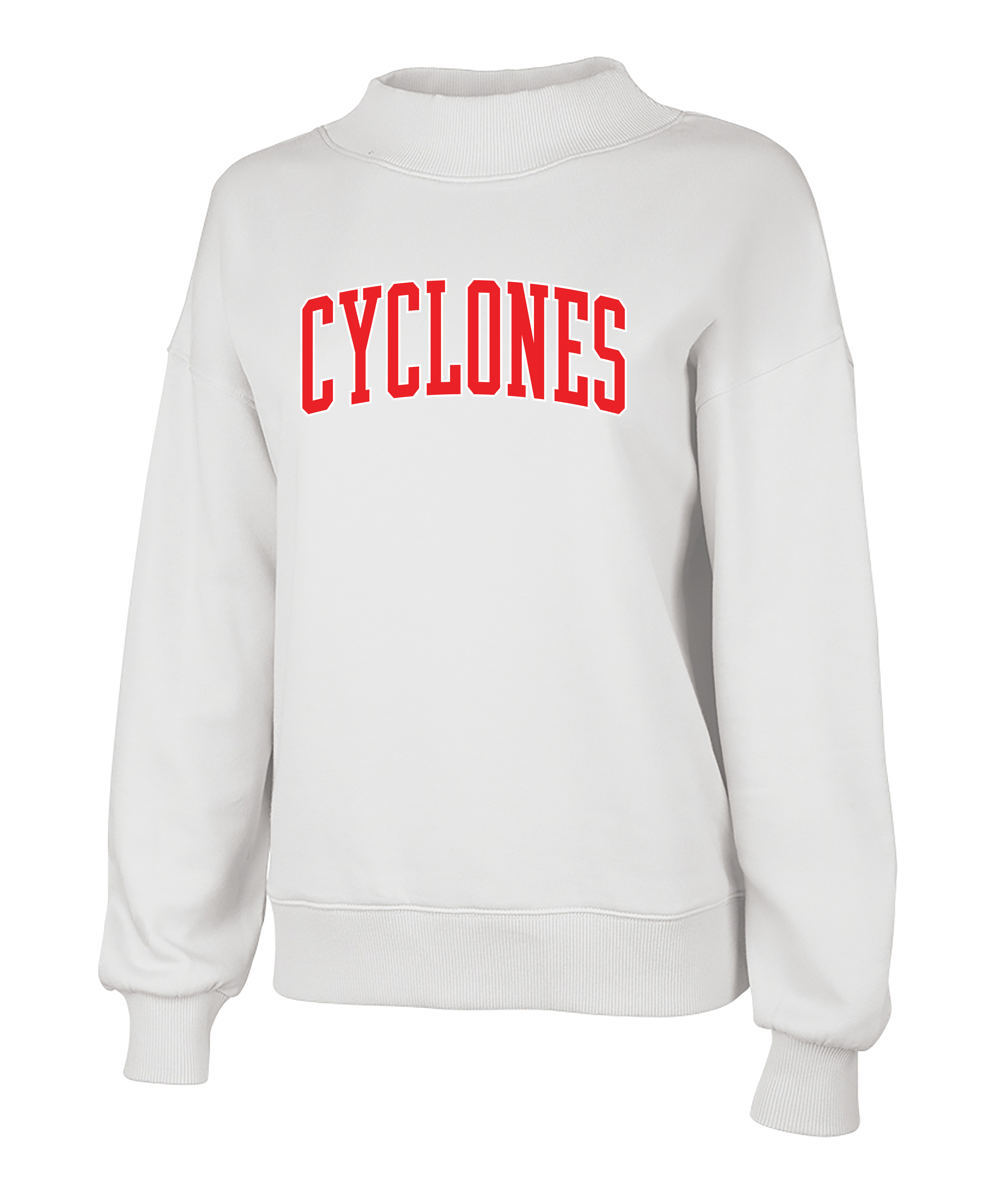 SOUTH SIDE MIDDLE SCHOOL FOOTBALL 2026 Team 100 CYCLONES Emroidered Applique Mock Neck Sweatshirt
