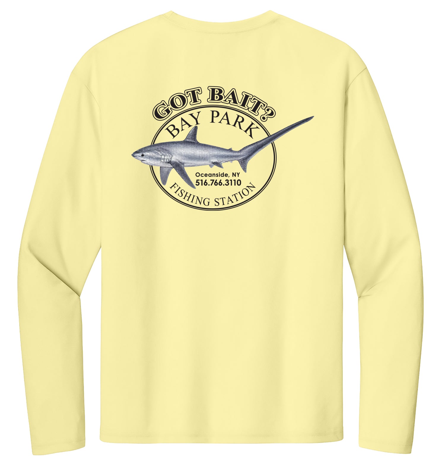 BAY PARK FISHING STATION SHARK PERFORMANCE LONG SLEEVE T-SHIRT